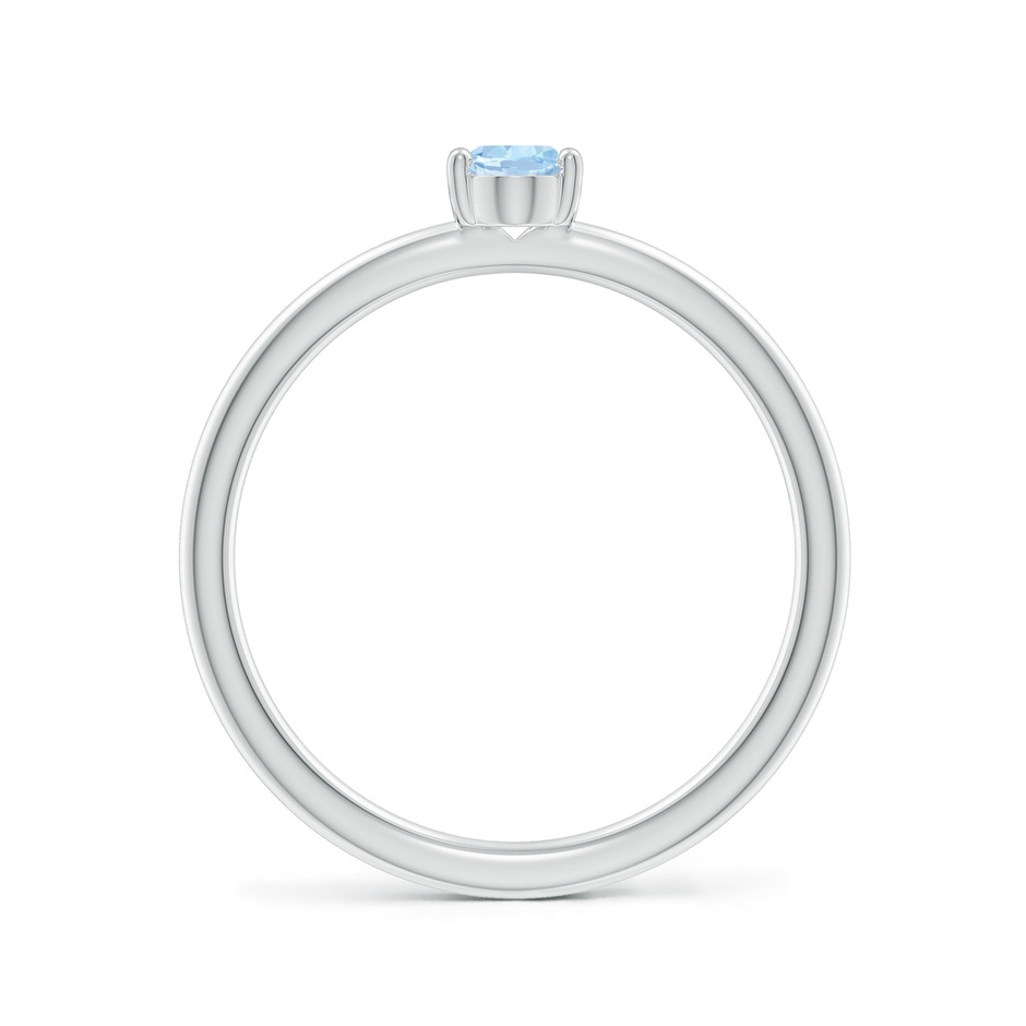 6x4mm AA Classic Solitaire Oval Aquamarine Promise Ring in White Gold side 199
