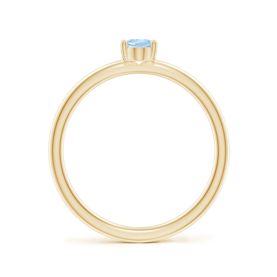 6x4mm AA Classic Solitaire Oval Aquamarine Promise Ring in Yellow Gold side 199