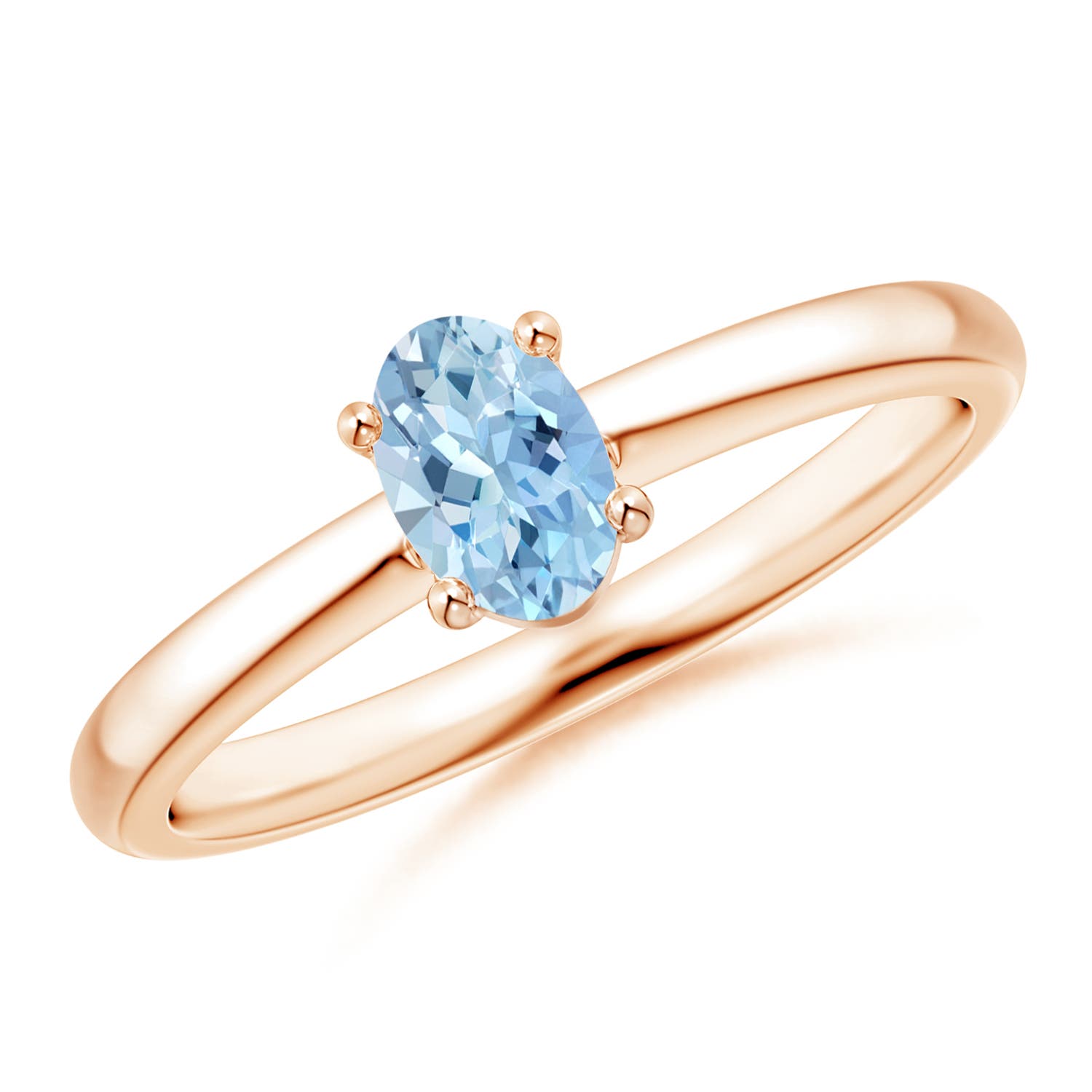 AAA - Aquamarine / 0.4 CT / 14 KT Rose Gold