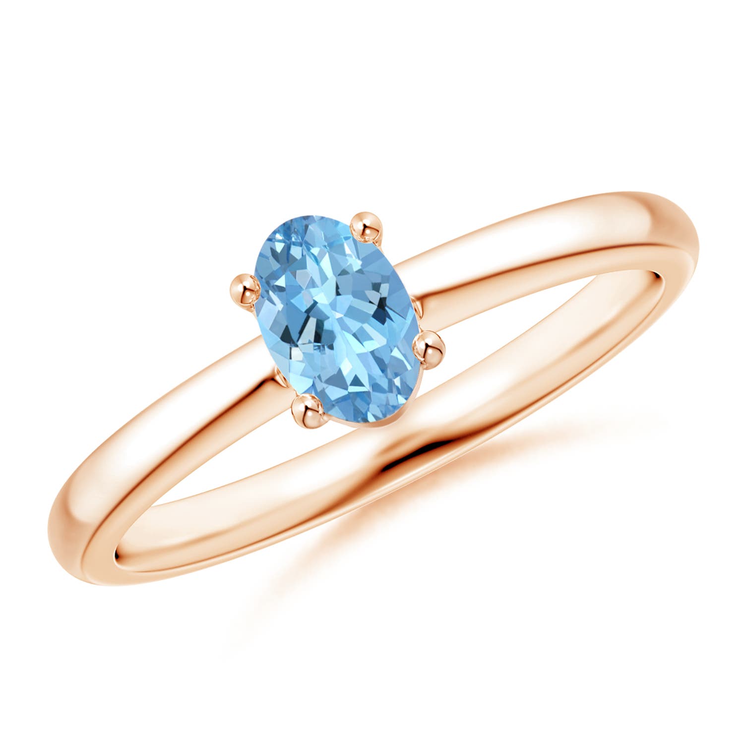 AAAA - Aquamarine / 0.4 CT / 14 KT Rose Gold