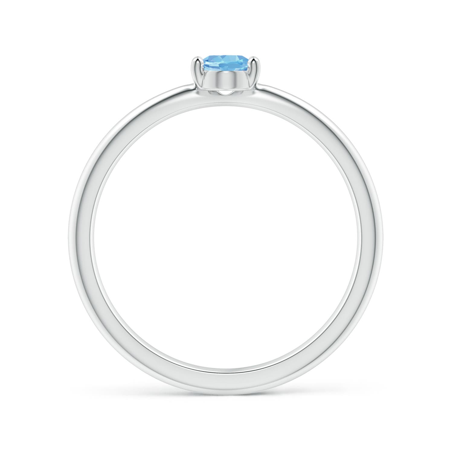 AAAA - Aquamarine / 0.4 CT / 14 KT White Gold