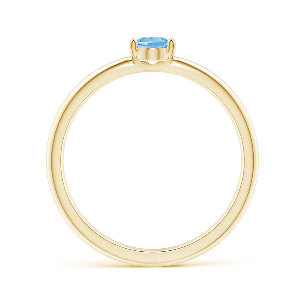 6x4mm AAAA Classic Solitaire Oval Aquamarine Promise Ring in Yellow Gold - side_1