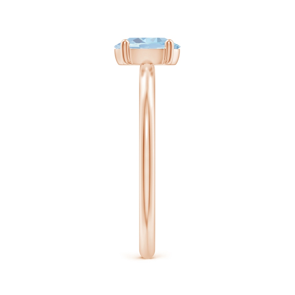 7x5mm A Classic Solitaire Oval Aquamarine Promise Ring in 18K Rose Gold side 299