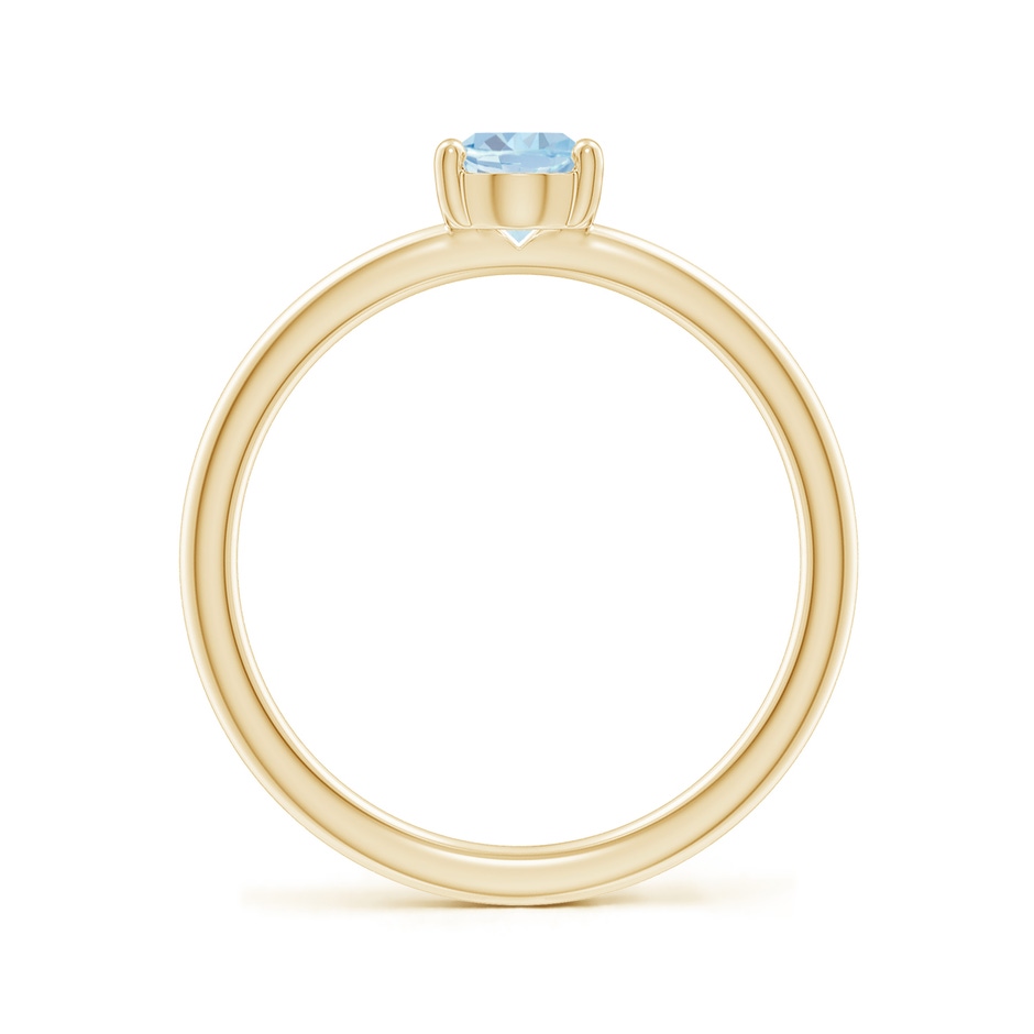 7x5mm A Classic Solitaire Oval Aquamarine Promise Ring in 18K Yellow Gold side 199
