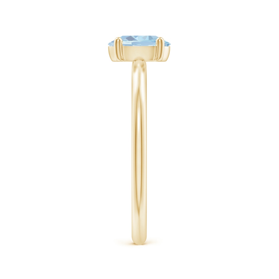 7x5mm A Classic Solitaire Oval Aquamarine Promise Ring in 18K Yellow Gold side 299