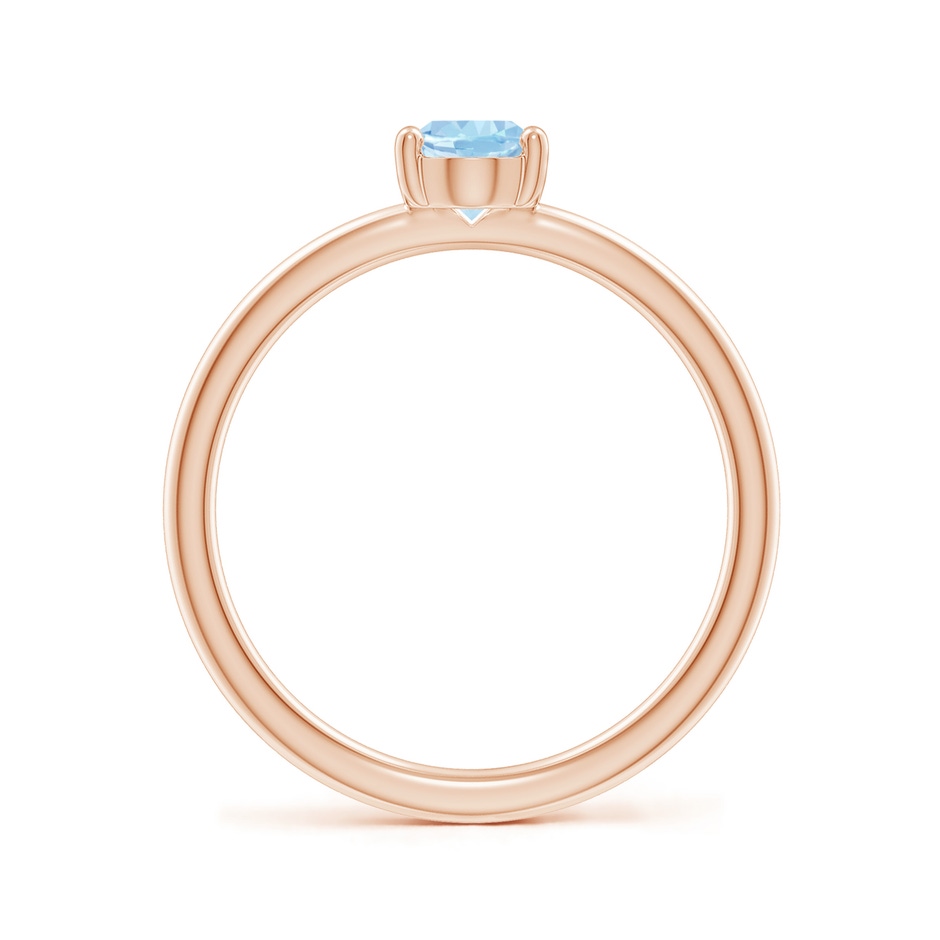 7x5mm AAA Classic Solitaire Oval Aquamarine Promise Ring in 18K Rose Gold side 199