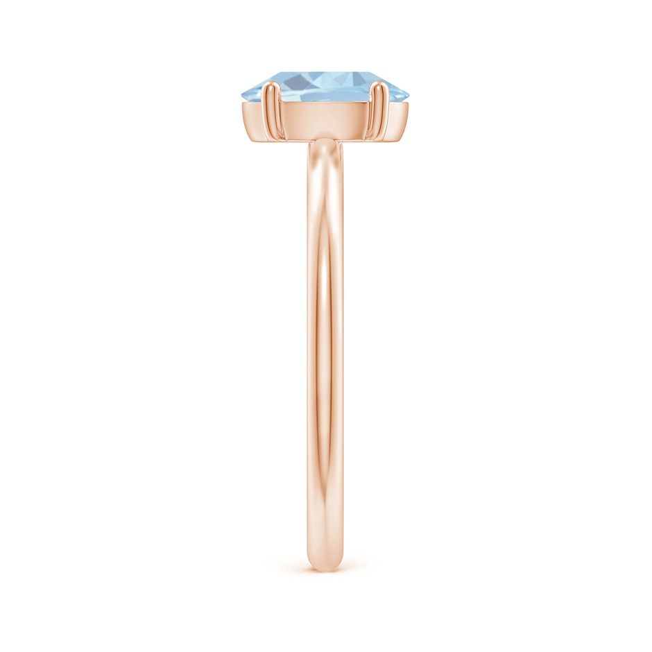 8x6mm A Classic Solitaire Oval Aquamarine Promise Ring in 18K Rose Gold side 299