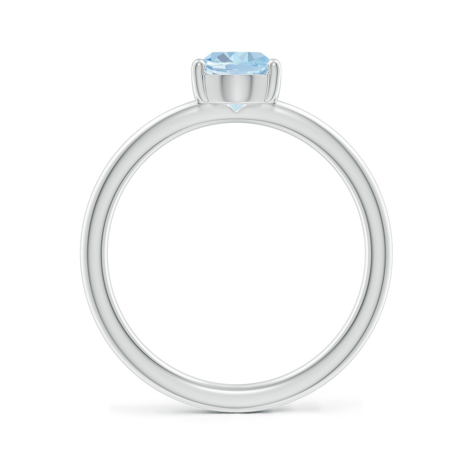 8x6mm A Classic Solitaire Oval Aquamarine Promise Ring in S999 Silver side 199