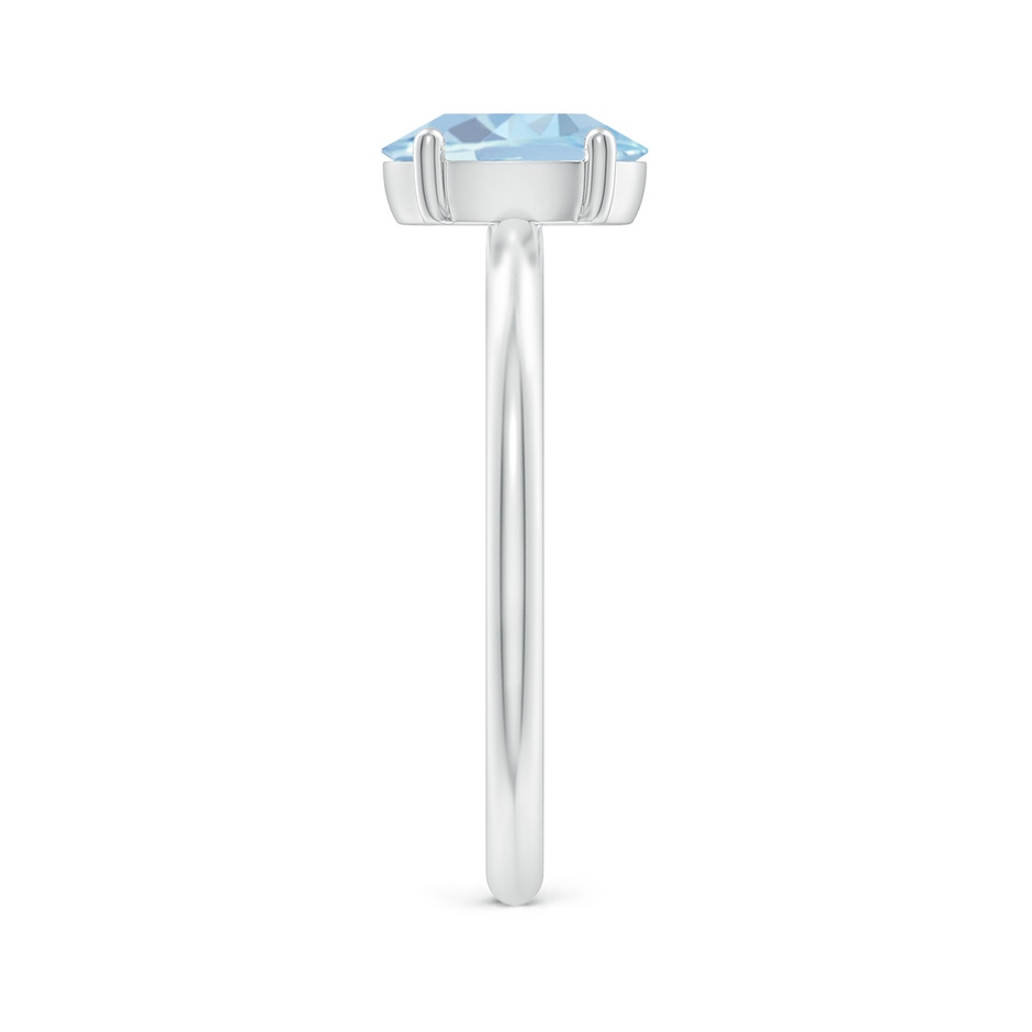 8x6mm A Classic Solitaire Oval Aquamarine Promise Ring in S999 Silver side 299