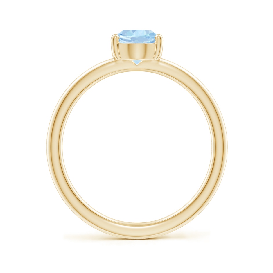 8x6mm AA Classic Solitaire Oval Aquamarine Promise Ring in 18K Yellow Gold side 199