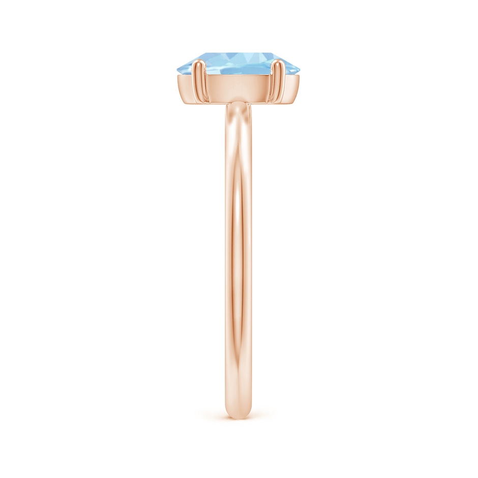 8x6mm AAA Classic Solitaire Oval Aquamarine Promise Ring in Rose Gold side 299