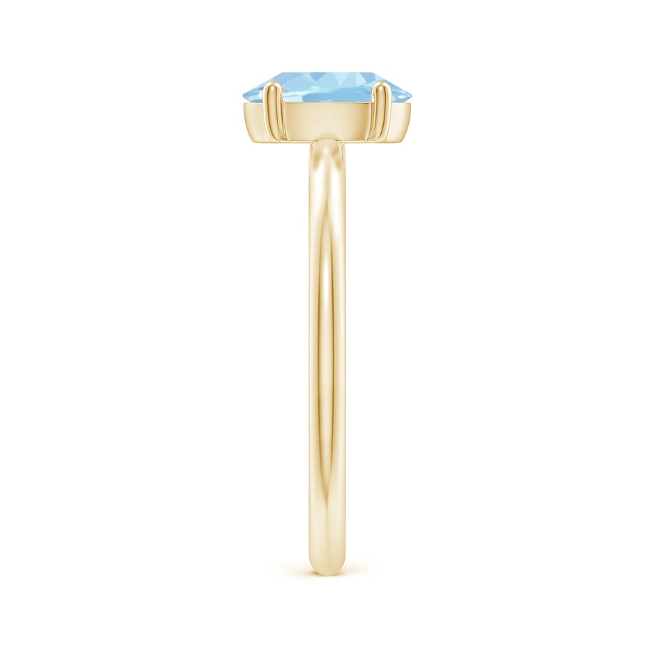 8x6mm AAA Classic Solitaire Oval Aquamarine Promise Ring in Yellow Gold side 299