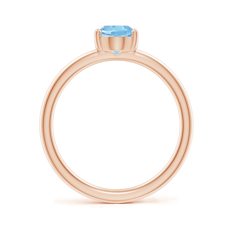 8x6mm AAAA Classic Solitaire Oval Aquamarine Promise Ring in 18K Rose Gold side 199
