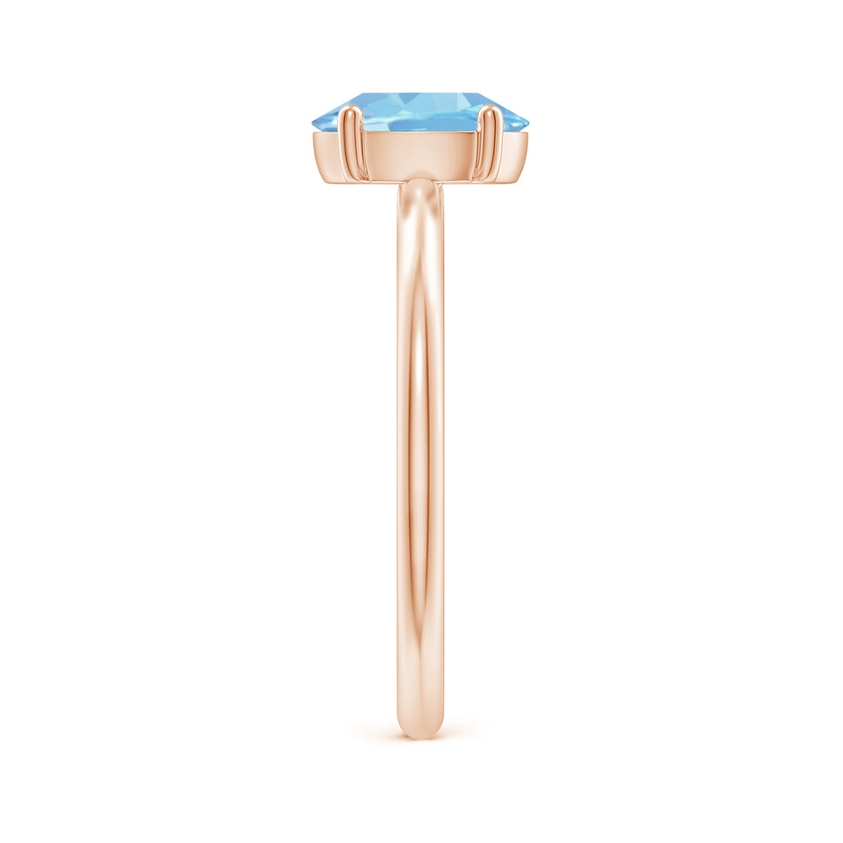 8x6mm AAAA Classic Solitaire Oval Aquamarine Promise Ring in 18K Rose Gold side 299