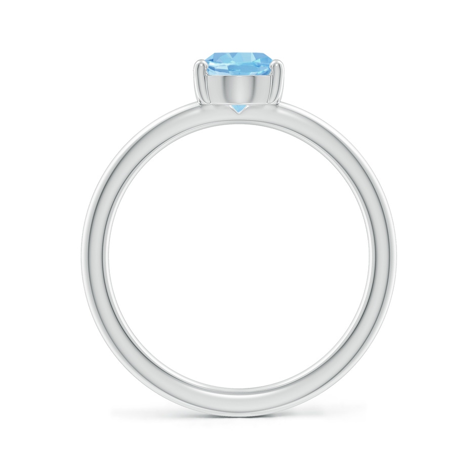 8x6mm AAAA Classic Solitaire Oval Aquamarine Promise Ring in 18K White Gold side 199