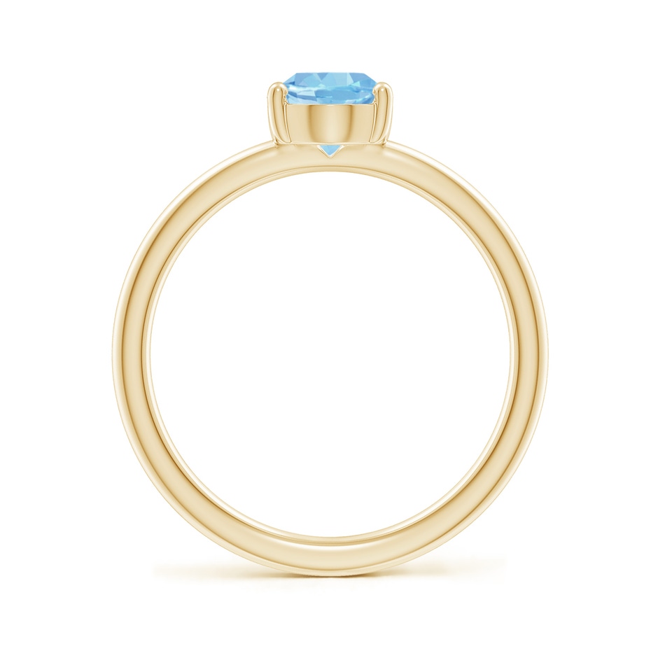 8x6mm AAAA Classic Solitaire Oval Aquamarine Promise Ring in 18K Yellow Gold side 199