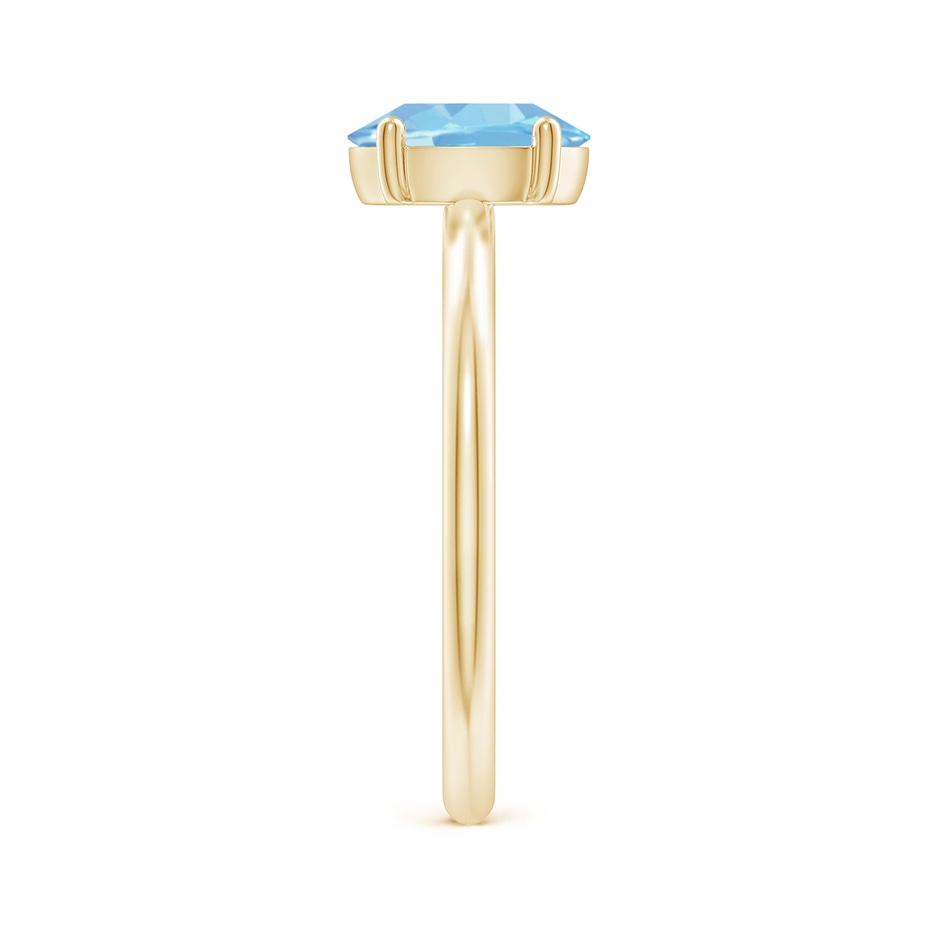 8x6mm AAAA Classic Solitaire Oval Aquamarine Promise Ring in 18K Yellow Gold side 299