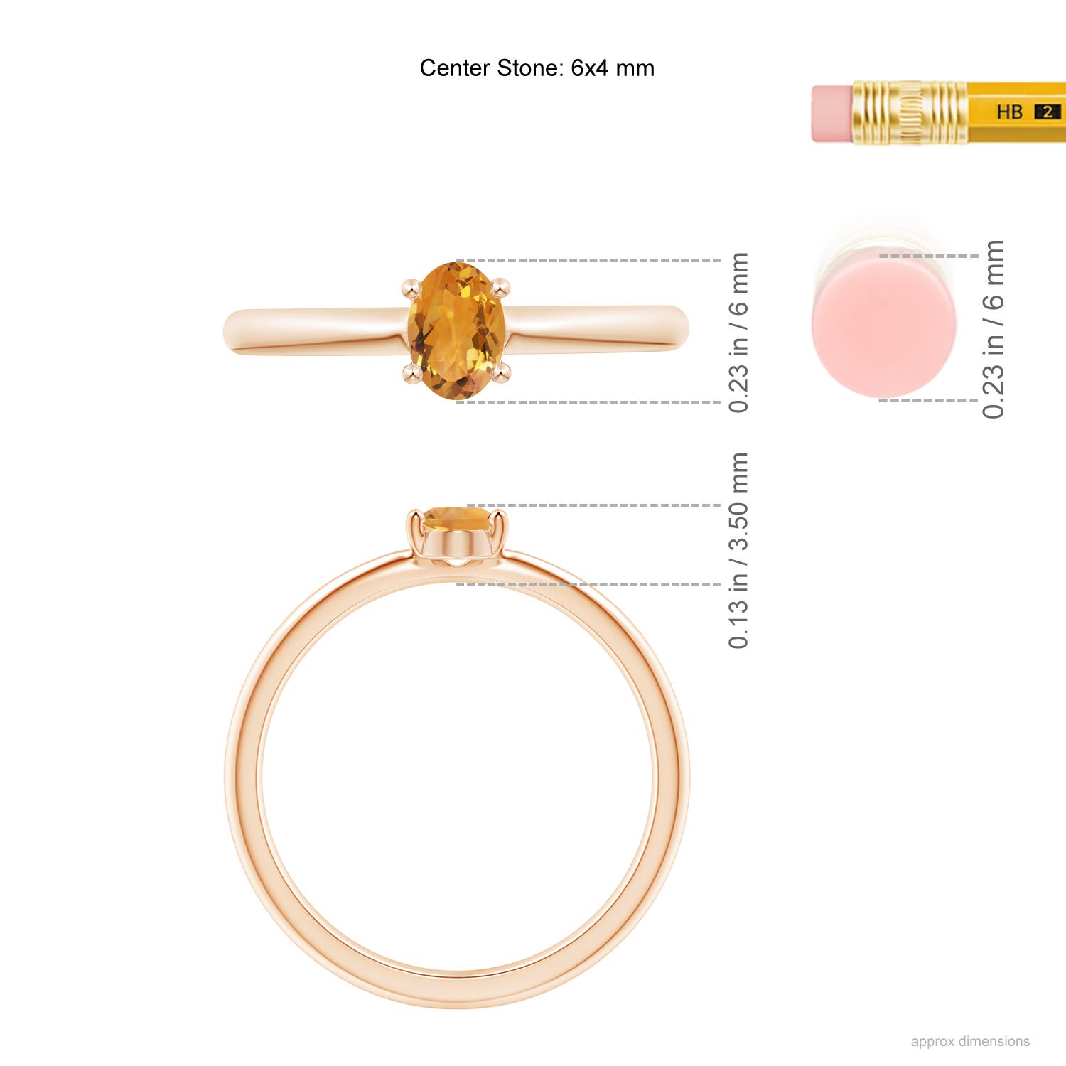 AA - Citrine / 0.4 CT / 14 KT Rose Gold