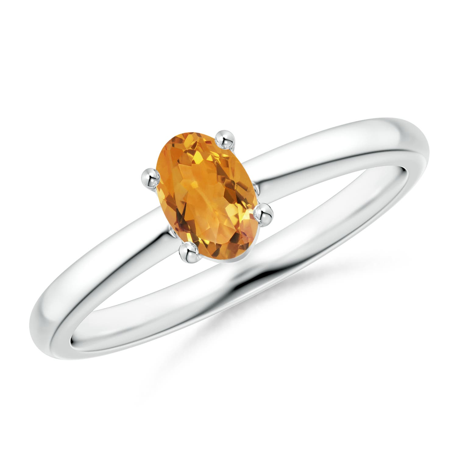 AA - Citrine / 0.4 CT / 14 KT White Gold