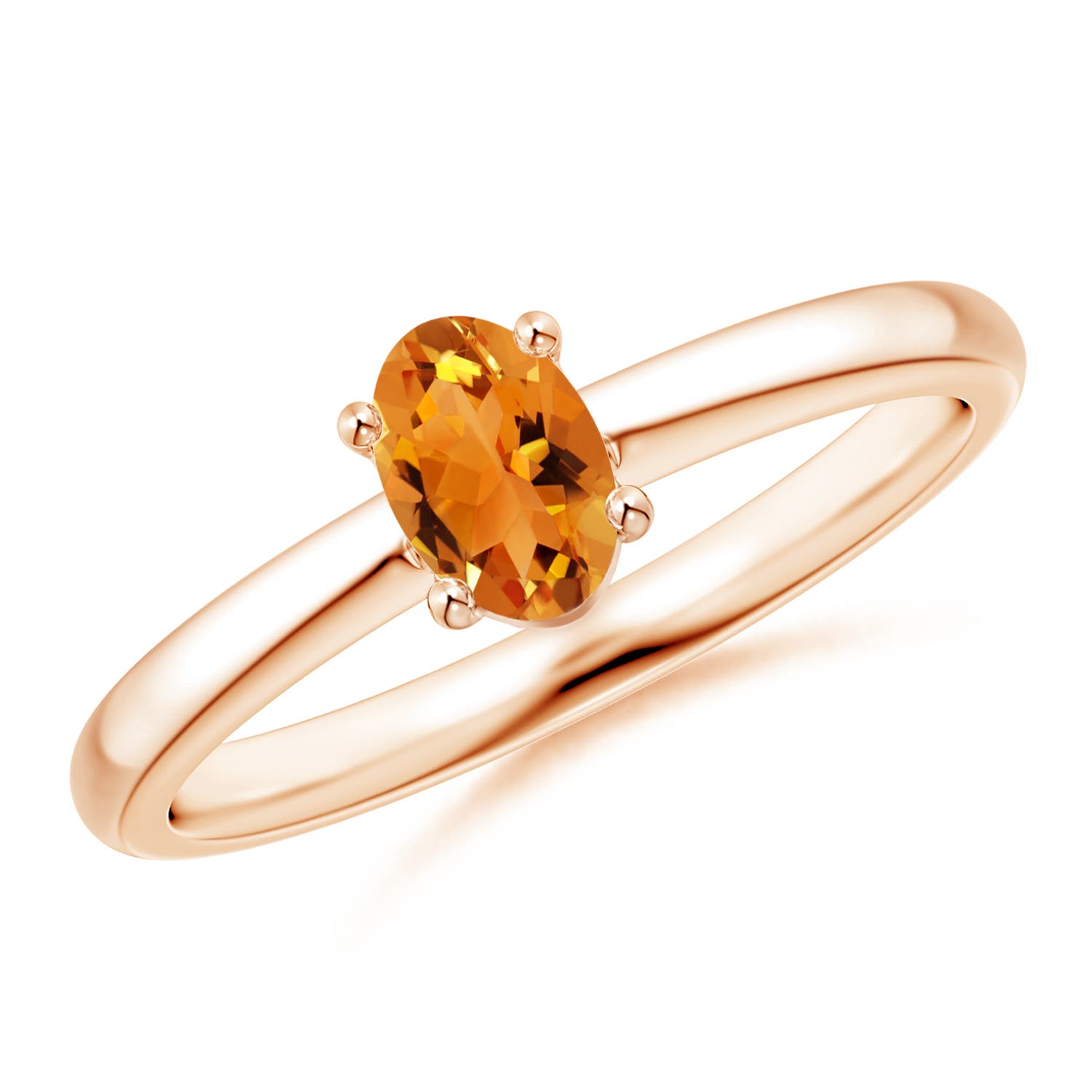 AAA - Citrine / 0.4 CT / 14 KT Rose Gold