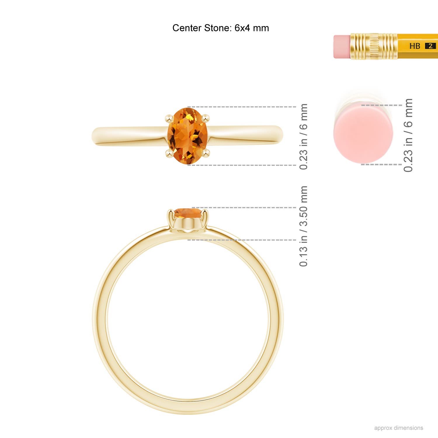 AAA - Citrine / 0.4 CT / 14 KT Yellow Gold