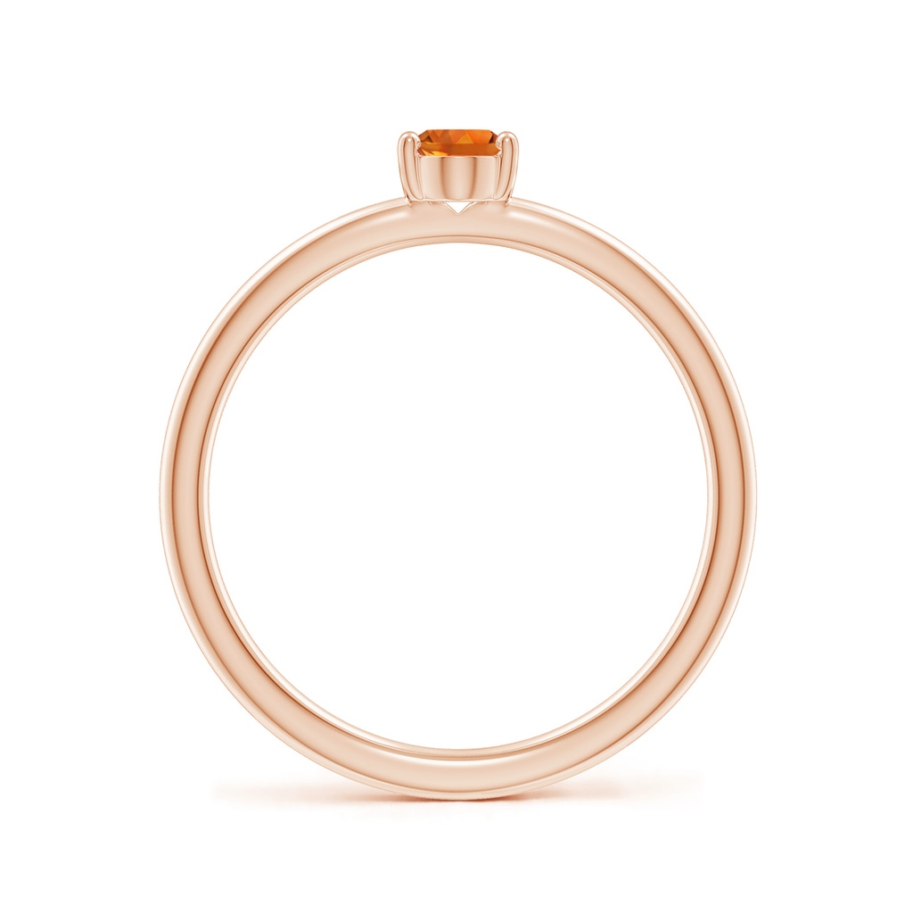 6x4mm AAAA Classic Solitaire Oval Citrine Promise Ring in Rose Gold - side 199