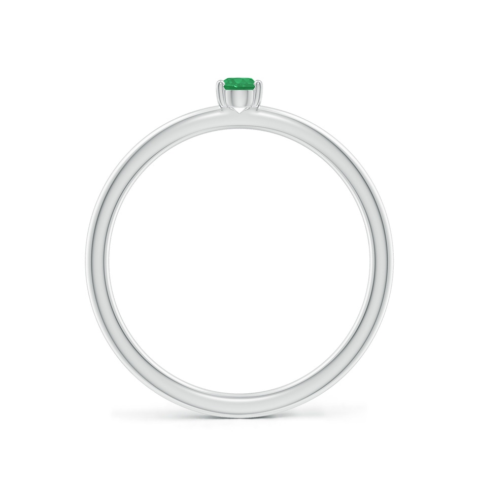 4x3mm A Classic Solitaire Oval Emerald Promise Ring in P950 Platinum side 199