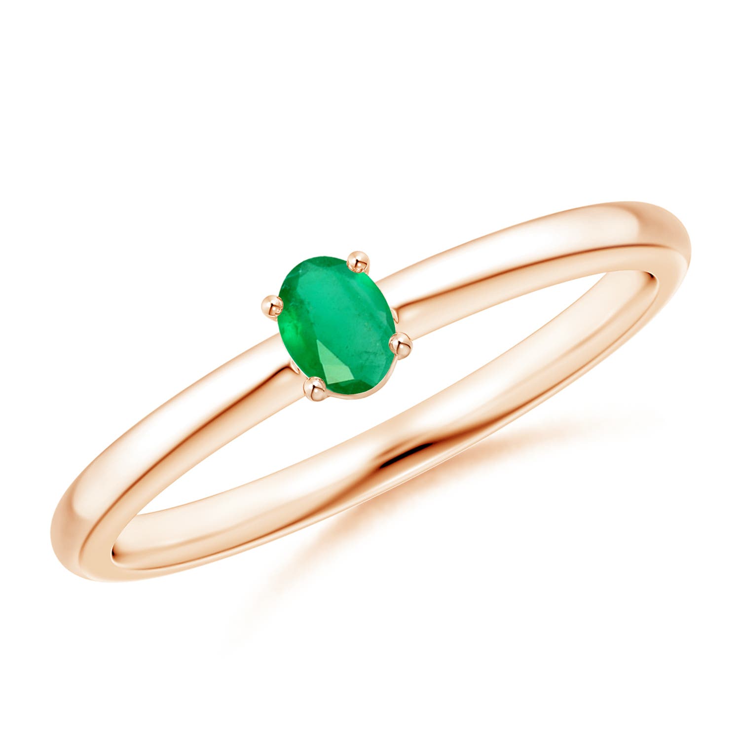 A - Emerald / 0.12 CT / 14 KT Rose Gold