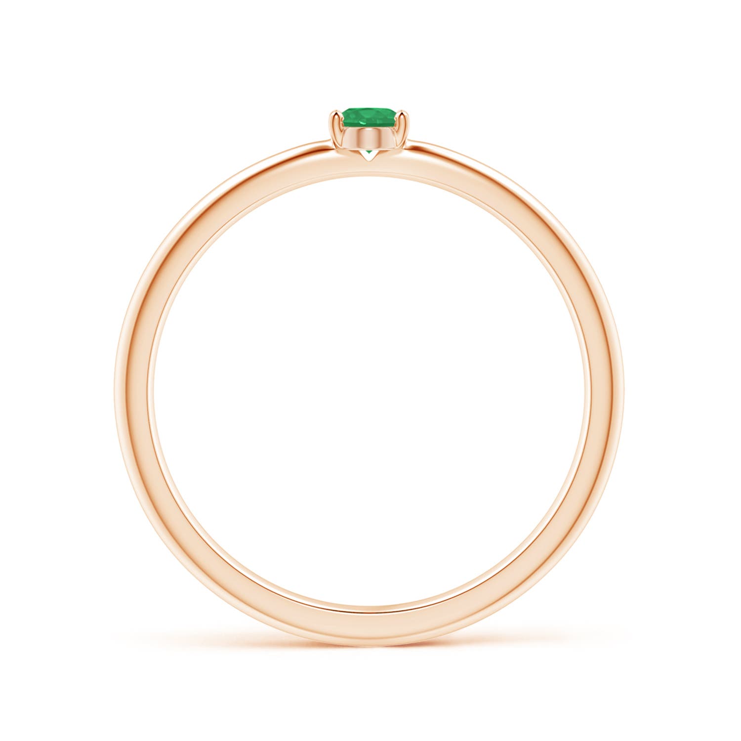 A - Emerald / 0.12 CT / 14 KT Rose Gold