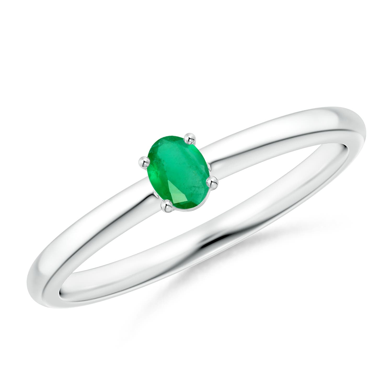 A - Emerald / 0.12 CT / 14 KT White Gold