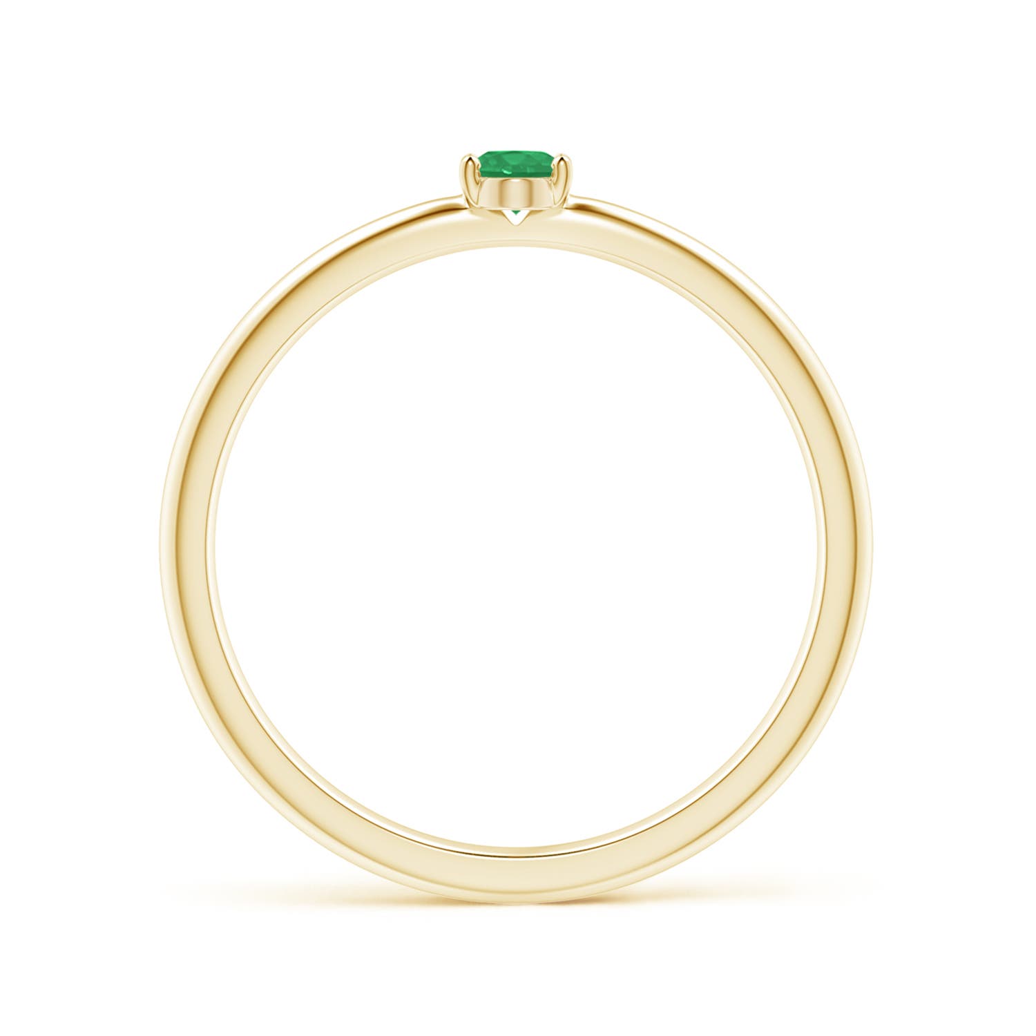 A - Emerald / 0.12 CT / 14 KT Yellow Gold