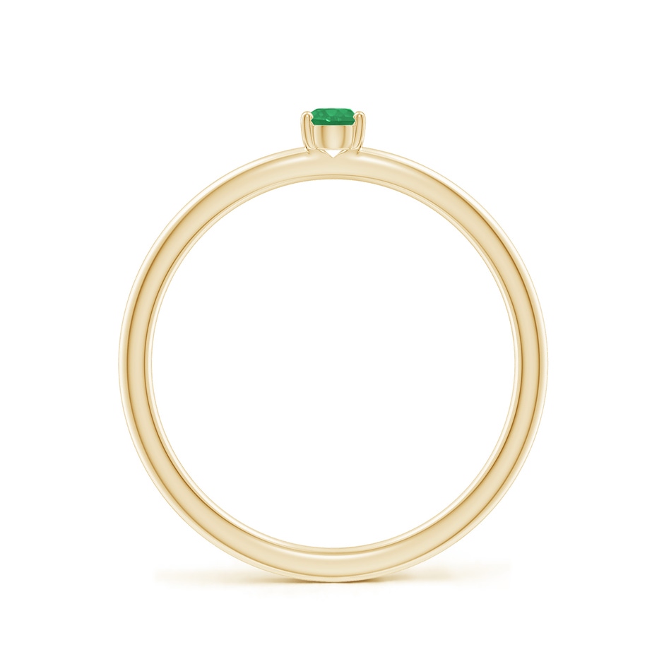 4x3mm A Classic Solitaire Oval Emerald Promise Ring in Yellow Gold side 199
