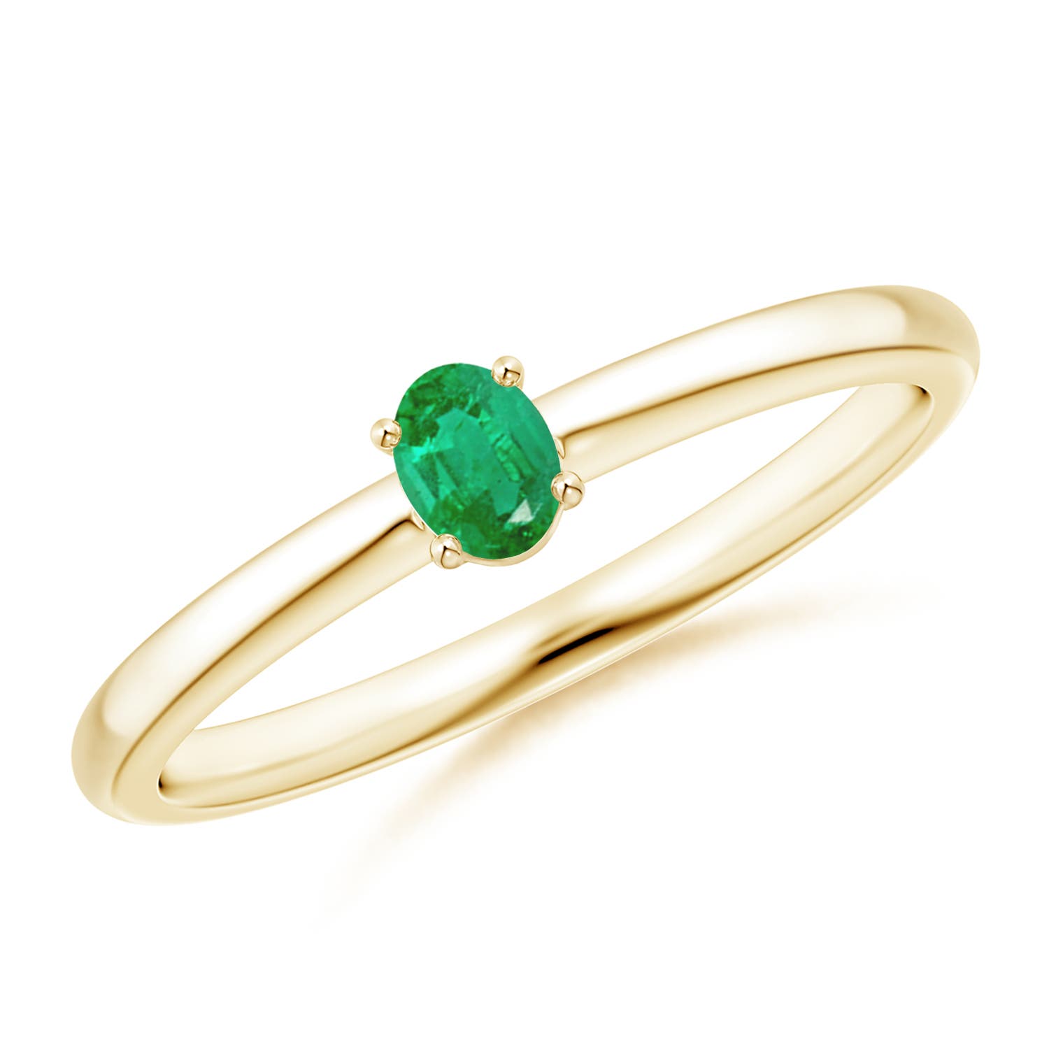 AA - Emerald / 0.12 CT / 14 KT Yellow Gold