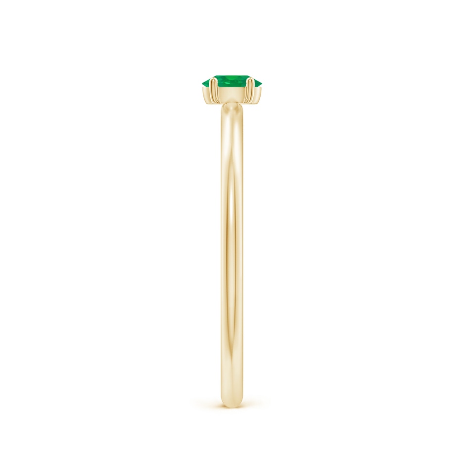 4x3mm AA Classic Solitaire Oval Emerald Promise Ring in Yellow Gold side 299