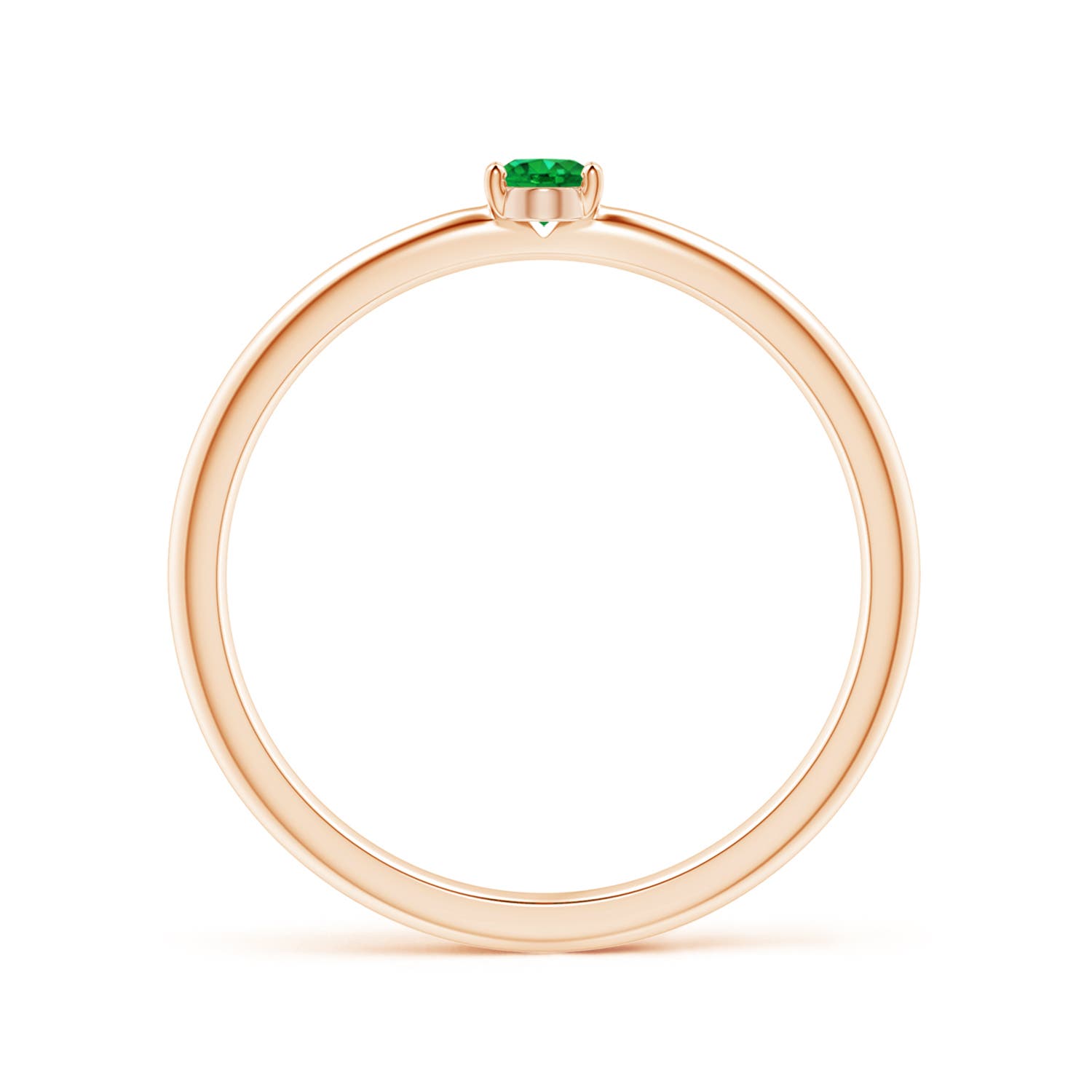 AAA - Emerald / 0.12 CT / 14 KT Rose Gold