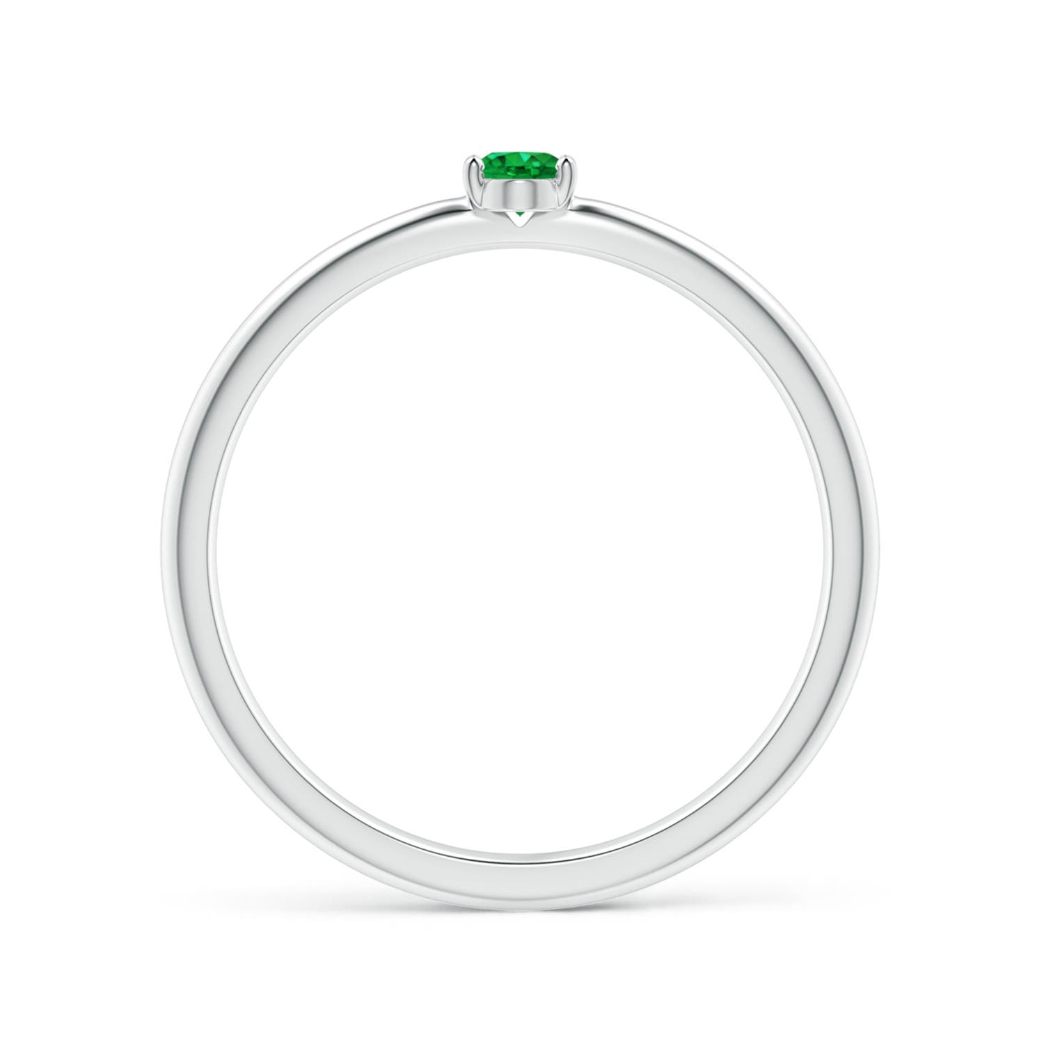 AAA - Emerald / 0.12 CT / 14 KT White Gold