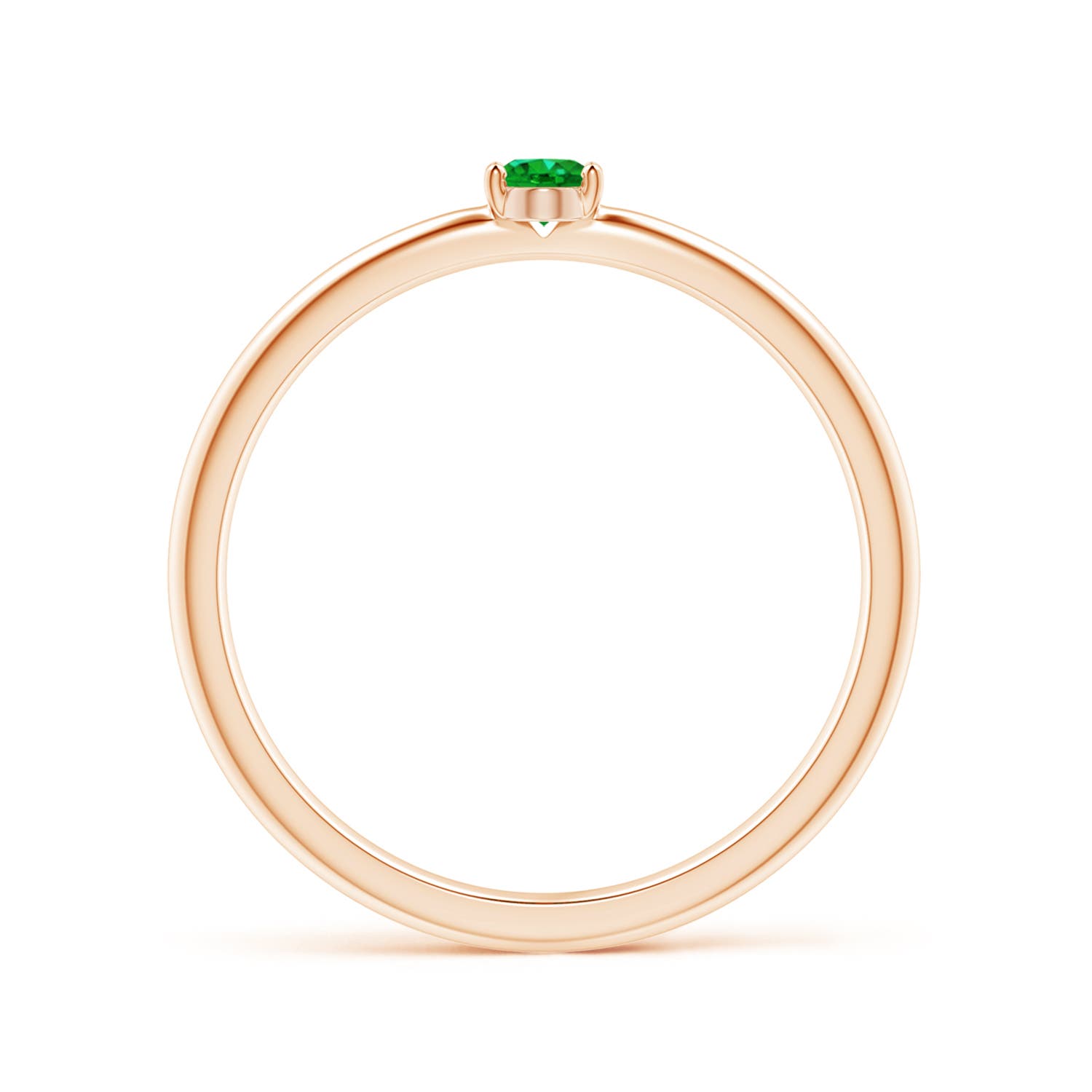 Premium - Lab-Grown Emerald / 0.12 CT / 14 KT Rose Gold