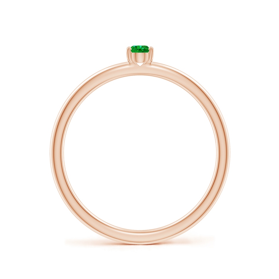 4x3mm AAAA Classic Solitaire Oval Emerald Promise Ring in Rose Gold side 199