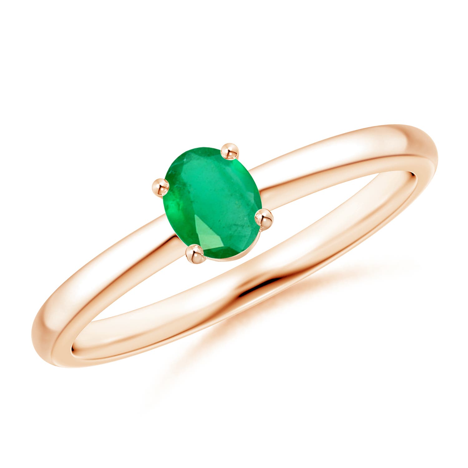 A - Emerald / 0.3 CT / 14 KT Rose Gold