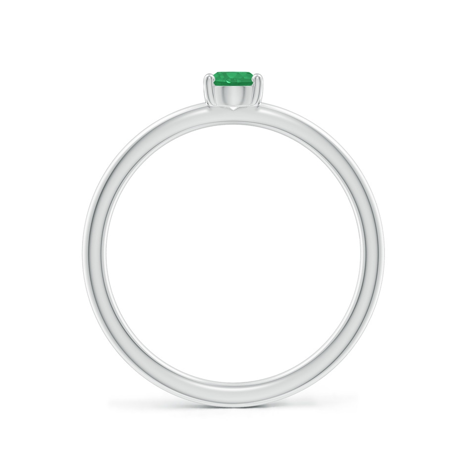 5x4mm A Classic Solitaire Oval Emerald Promise Ring in S999 Silver side 199