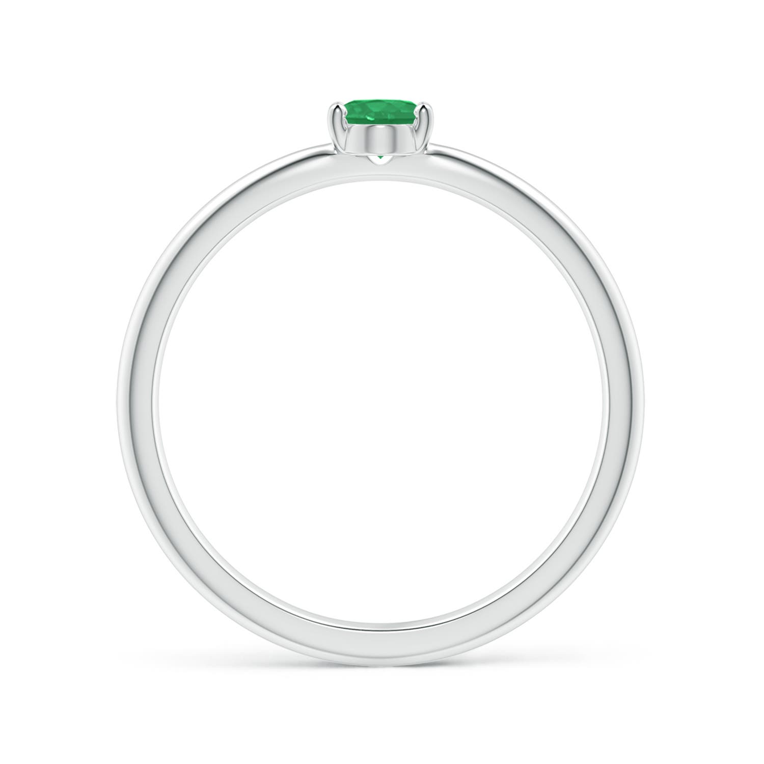 A - Emerald / 0.3 CT / 14 KT White Gold
