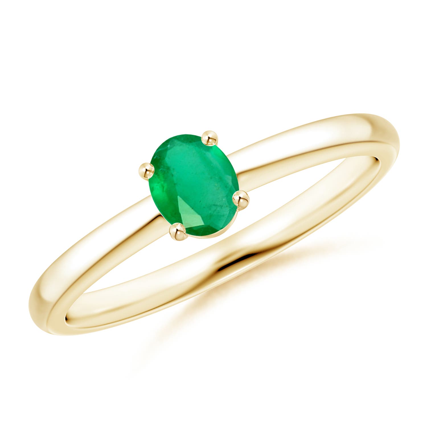 A - Emerald / 0.3 CT / 14 KT Yellow Gold