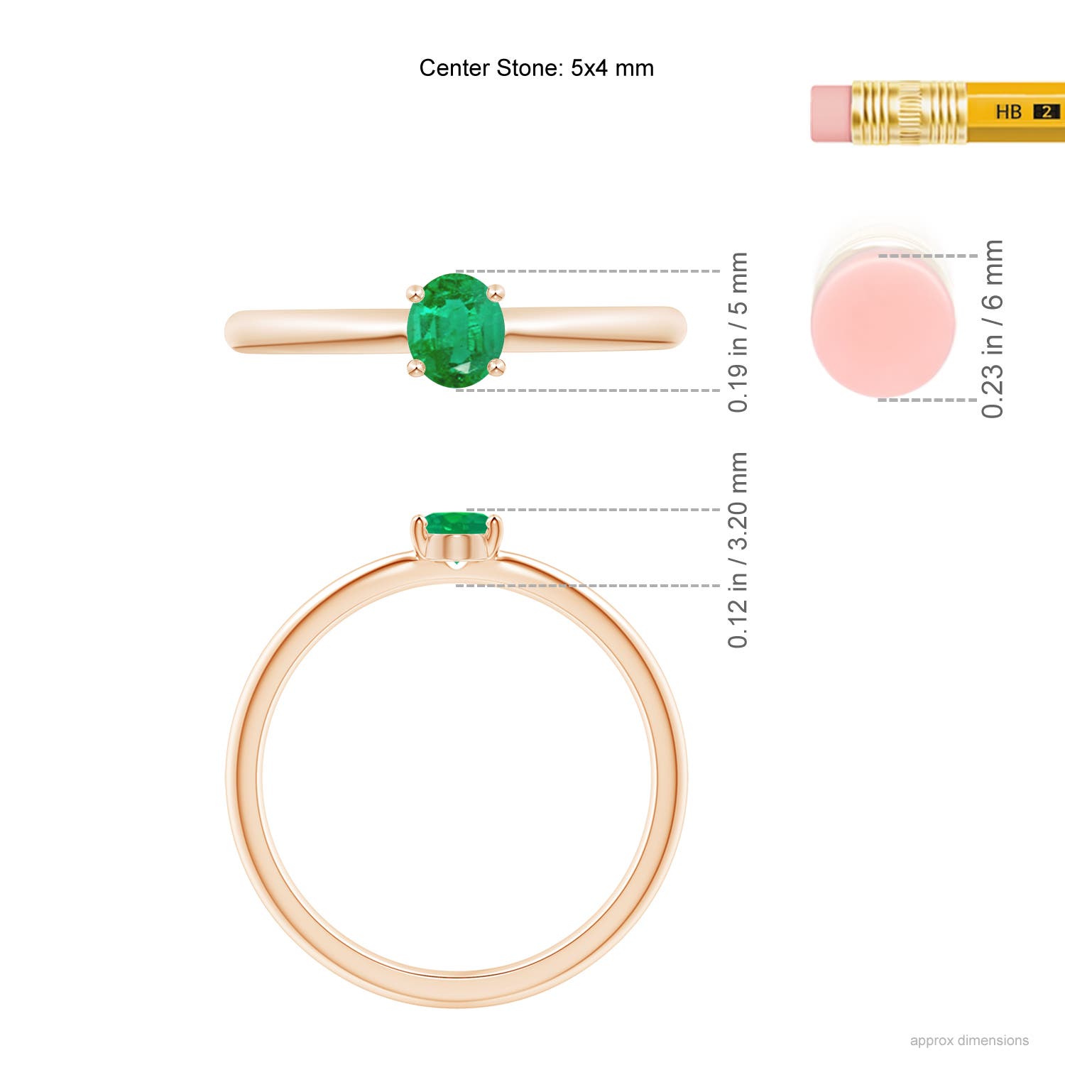 AA - Emerald / 0.3 CT / 14 KT Rose Gold