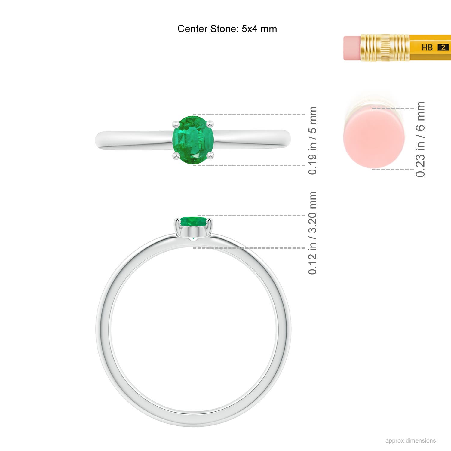 AA - Emerald / 0.3 CT / 14 KT White Gold