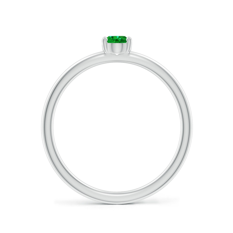 5x4mm AAAA Classic Solitaire Oval Emerald Promise Ring in P950 Platinum side 199