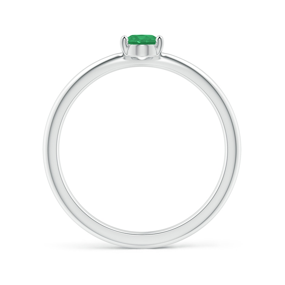 6x4mm A Classic Solitaire Oval Emerald Promise Ring in P950 Platinum side-1