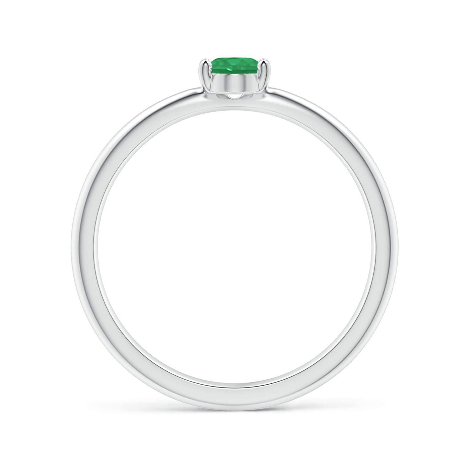 A - Emerald / 0.4 CT / 14 KT White Gold