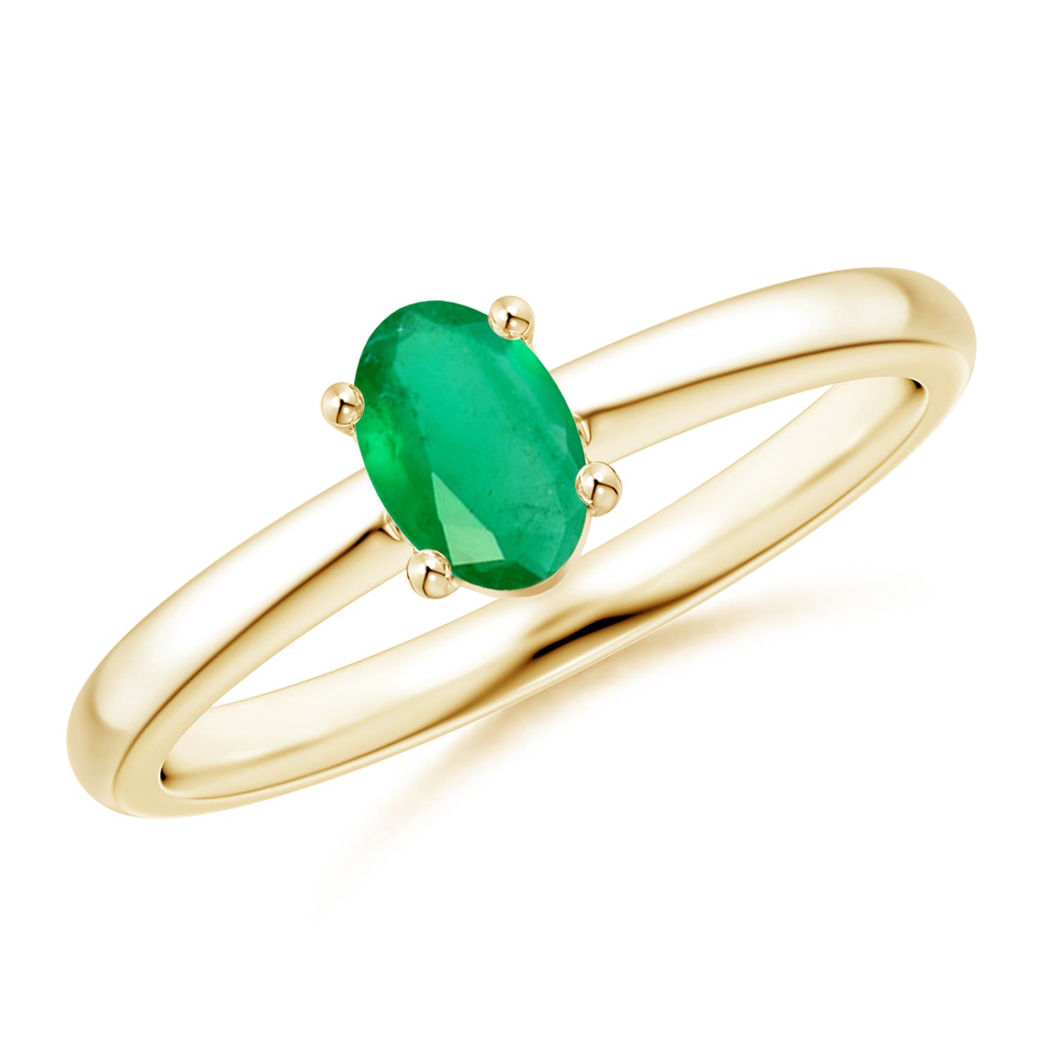 A - Emerald / 0.4 CT / 14 KT Yellow Gold