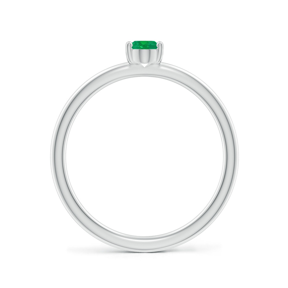 6x4mm AA Classic Solitaire Oval Emerald Promise Ring in 18K White Gold side 199
