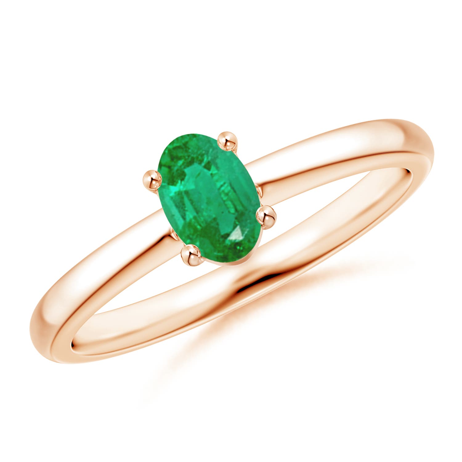 AA - Emerald / 0.4 CT / 14 KT Rose Gold